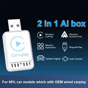 Simsiz CarPlay Avtomobil 2-si 1-də Qutu Videoqeydedici Android Auto Ekran Yansıtma Smart Çevirici
