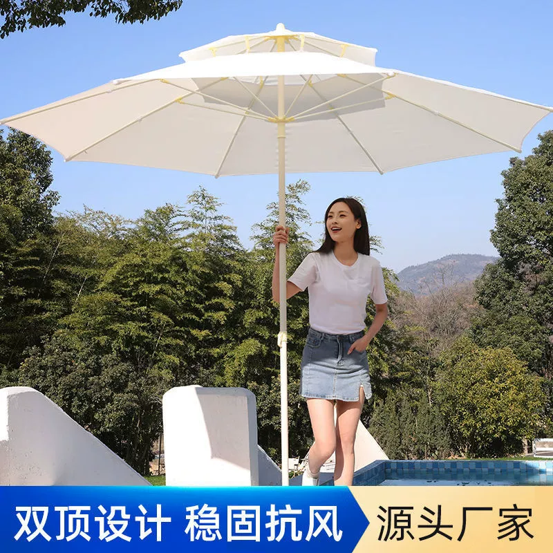 Уличный зонтик, зонт от солнца, большой зонт с центральной колонной, пляжный зонт, зонт для двора виллы, зонт для защиты от солнца и дождя.