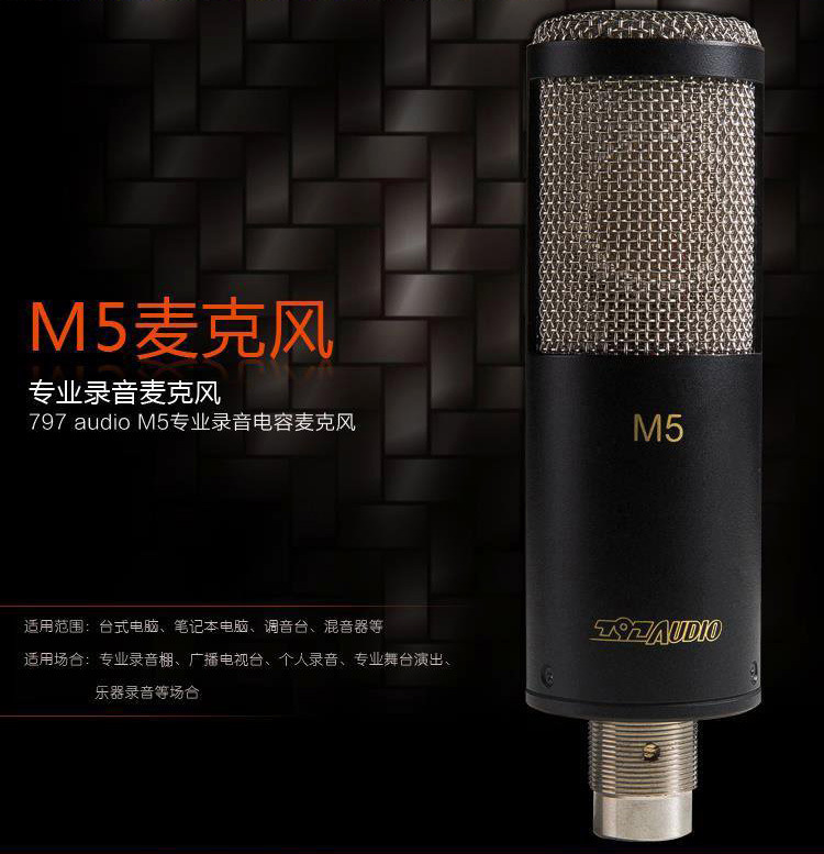 797Audio M5专业录音棚电容麦克风话筒外置声卡套装主播网络K歌