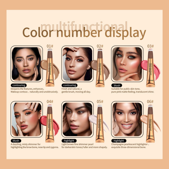 HelloKiss Multifunctional Makeup Pen Blush High-gloss Makeup Pen Pearlescent Fine Flash Matte Natural Face Makeup