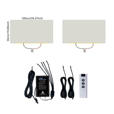 Automotive Dry-Adhesive Electrochromic Switchable Smart Pdlc Window Tint Film Intelligent Electro-Controlled Film (Car roof lining) - film-50100cmpiece-2-windows-1-power-supply-white-2pcs