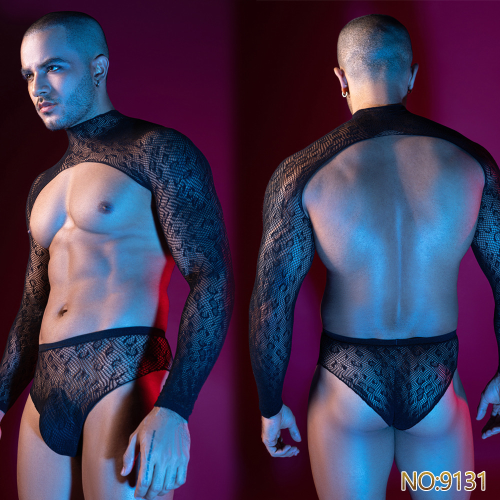 Hombres nuevos uniformes sexuales lingerie bar modelo masculino espectáculo escénico uniforme de conejo hombre un cabello