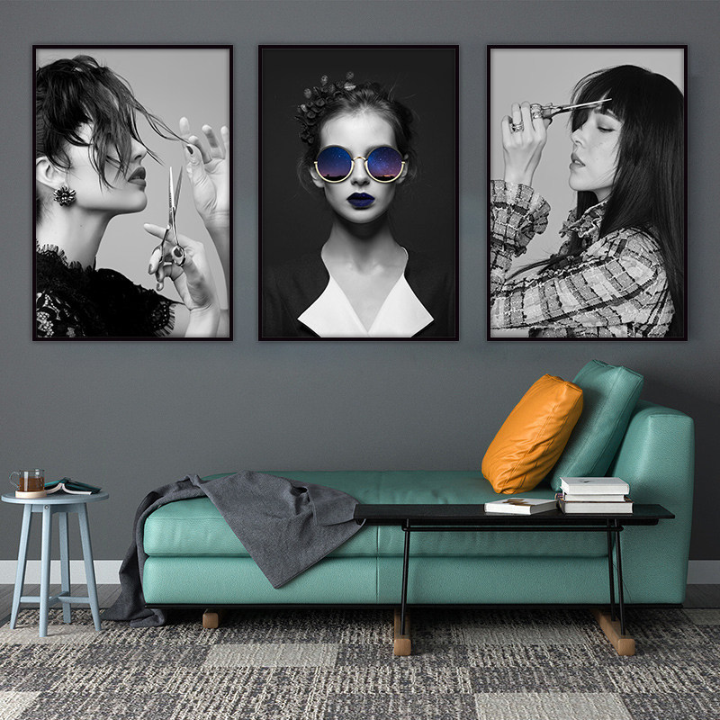 Wall Decoration Paintings for Hair Salons, Beauty Salons, Clothing Stores, Ktv Bars, Hair Salons, and Creative Character Posters in an Instagram Style