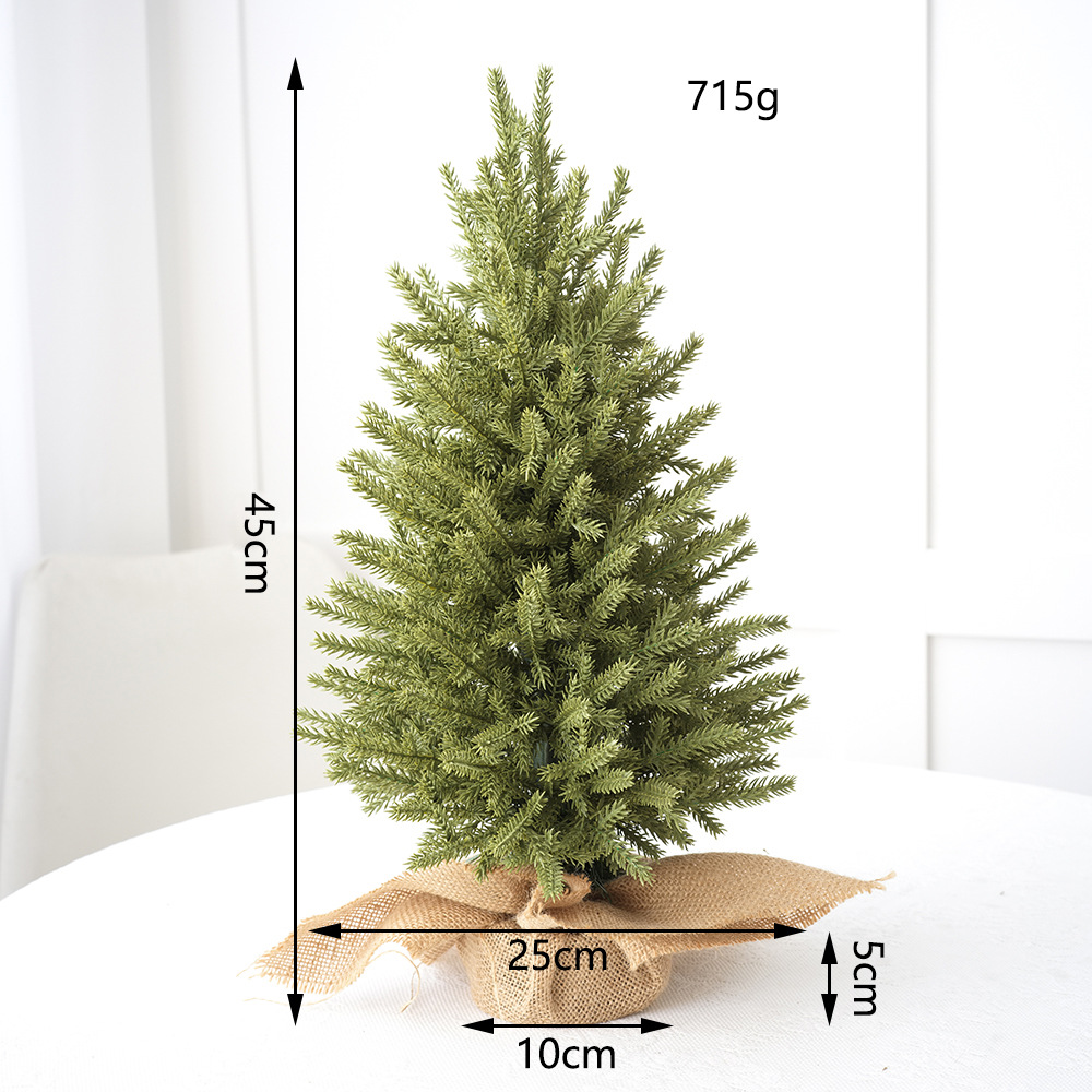 Decoración coreana del árbol de Navidad de escritorio PE flocado árbol de Navidad verde árbol de Navidad ventanas de decoración de la fiesta