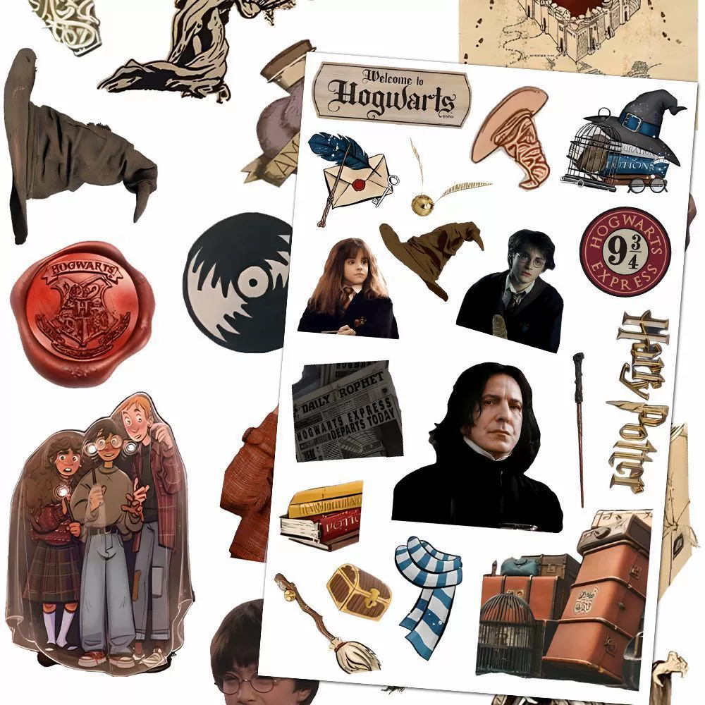 24 больших листа наклеек с Харри Поттером HP Academy Магическая школа творческие периферийные наклейки Руководство Холгвардса декоративные наклейки