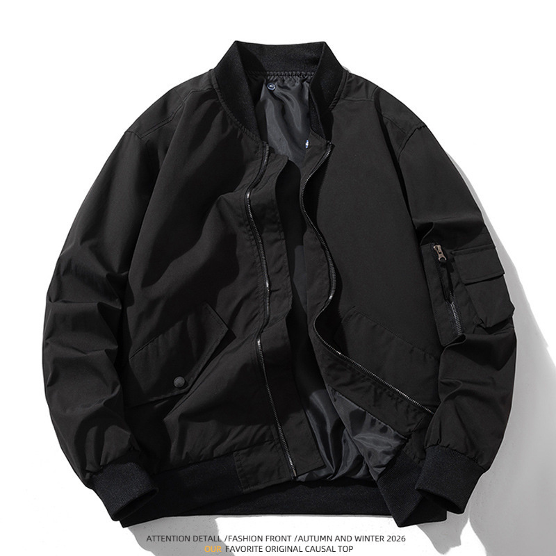 American Ma1 Pilot Jacket Men's Spring and Autum Short Jacket Retro Trendyy Handsome Casual Couple Baseball Uniform