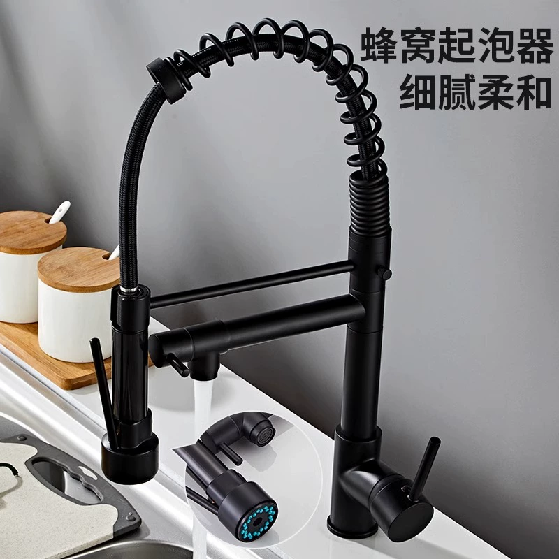Американский Amazon кросс-борд.spring кухня горячий и холодный кран смеситель раковины и посудомоечной машины вращающийся двойной выход кран для мойки