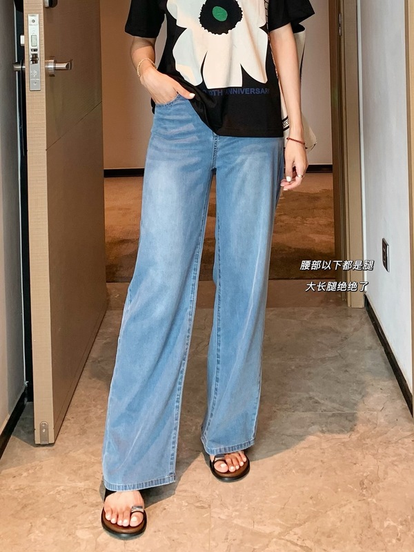 Miss* リヨセル テンセル ジーンズ 25 春夏新作 柔らかく軽い 呼吸が軽い ウー・シュアンイーと同じスタイル 新作|undefined