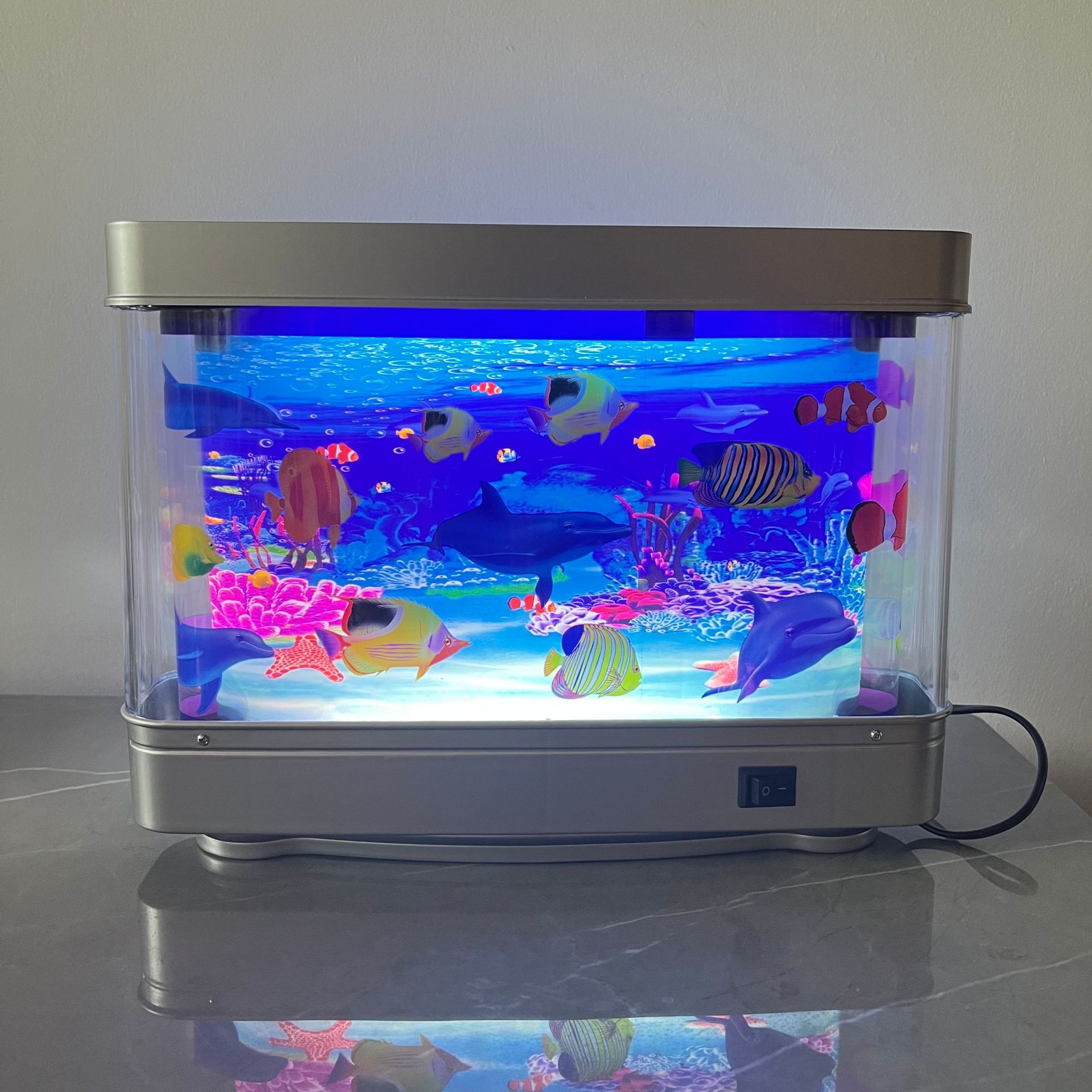 Lámpara de peces ornamentales de simulación amazónica decoración de la noche del hogar lámpara de mesa pequeña lámpara de peces ornamentales lámpara ornamental LED lámpara de peces pequeños
