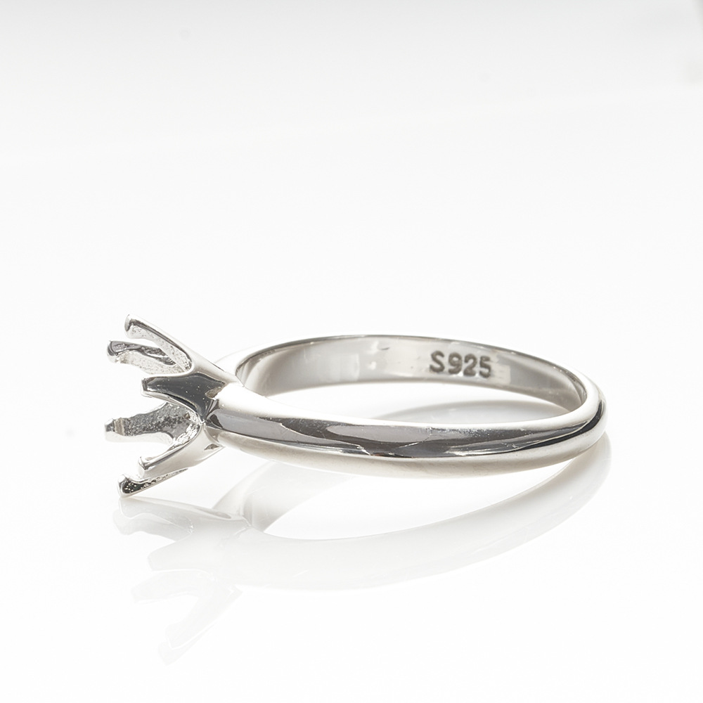 DIY anillo de piedra de mosaico clásico de seis garras 1 quilate S925 plata esterlina chapado en oro de 18 quilates soporte de anillo de mosaico