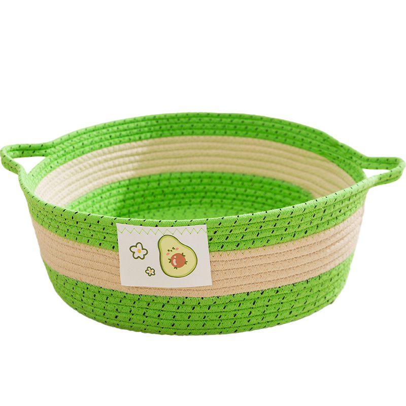 Gato verano aguacate cuerda trenzada nido para gatos perro mediano y pequeño peluche perrera cuatro estaciones suministros de nido para mascotas tejido universal