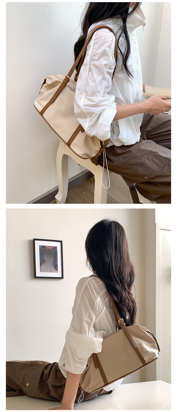 Nylon spalla grande capacità, semplice e versatile ascella ba, alla moda splicin, design di nicchia, pendolari donne_voghion.com