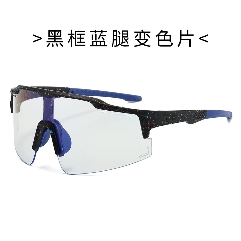 Cross -border new high -definition PC anti -blue light discoloration sports ride glasses European and American tide sunscreen mirror sunglasses
