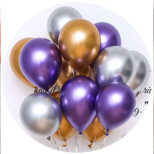 Cross-border metal balloons 12-inch glitter balloons set birthday party decoration wedding arrangement wedding supplies wholesale