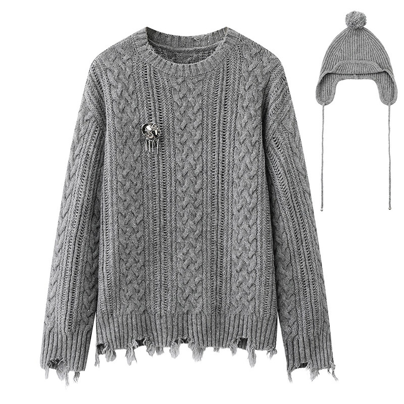 2025 New Winter Women's Designer Style Lazy and Relaxed Fur Ball Hat Wool Knitwear Rl90601504