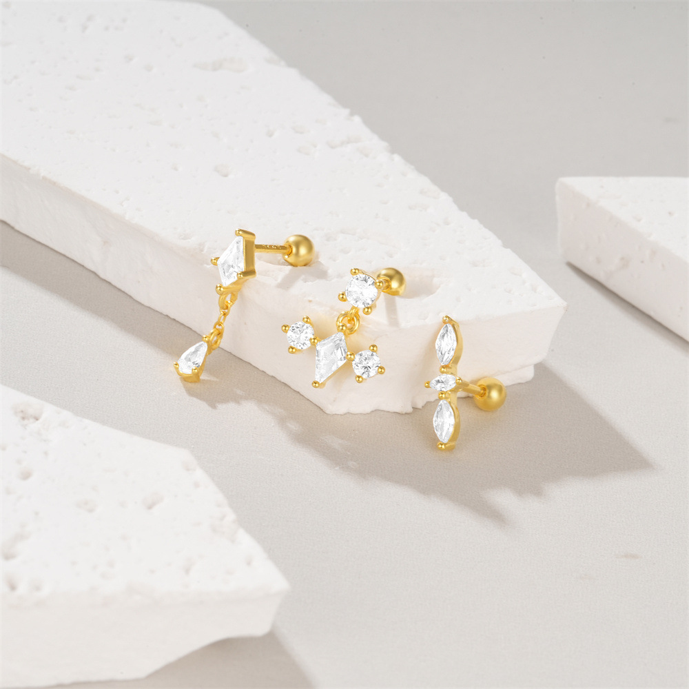 3g Weight Ear Studs Classification Ear Cartilage Rings & Studs Piercing Type 1 Piece Quantity Housewarming, Holiday, Birthday Occasion 925 Sterling Silver Material Geometric Pattern Unisex Gender Plating Design Casual, Simple Style Style 1 Piece Ear Cartilage Rings & Studs Casual Simple Style Geometric 925 Sterling Silver Plating Ear Cartilage Rings & Studs 30