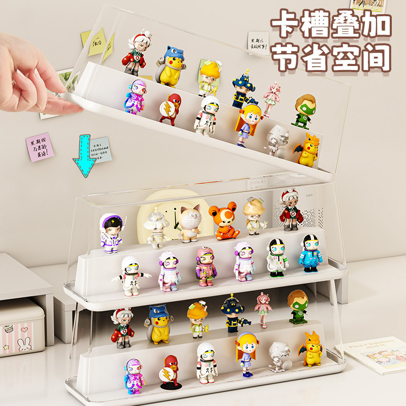 ブラインドボックスディスプレイラック収納透明防塵アクリルフィギュアビルディングブロックディスプレイキャビネットバブルマート適切なディスプレイボックス|undefined