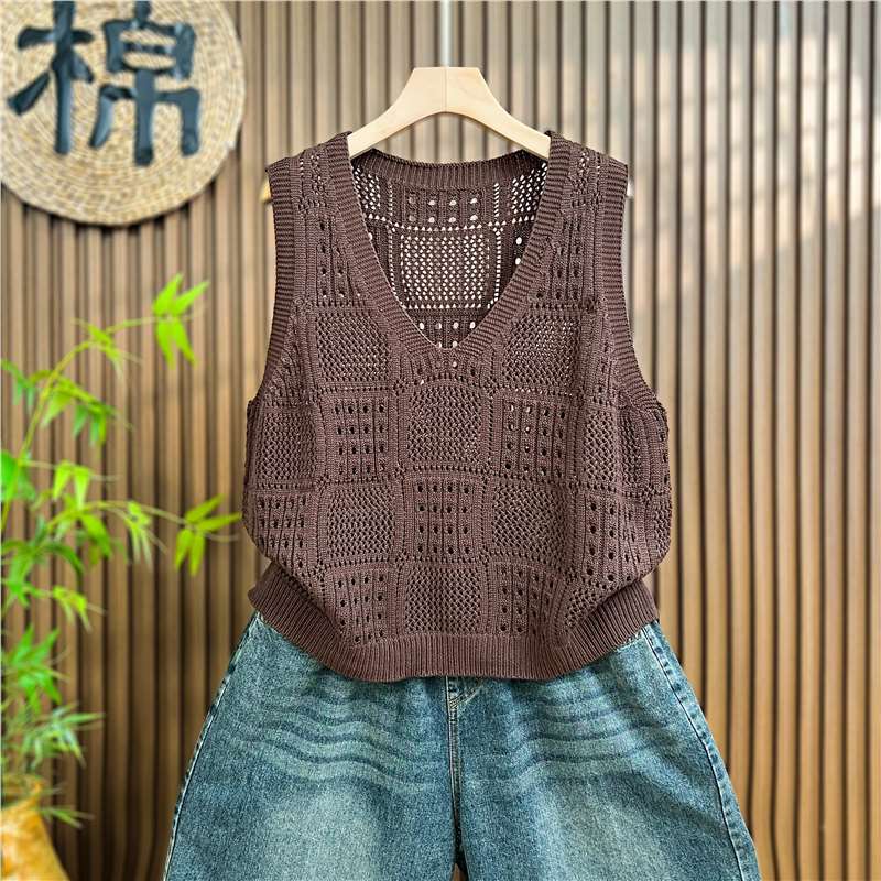 2026 Spring and Autumn New Style Hollow Knit Vest for Women, Fashionable and Stylish Cardigan Vest for Layering and Outerwear 2026 Spring and Autumn New Style Hollow Knit Vest for Women, Fashionable and Stylish Cardigan Vest for Layering and Outerwear
