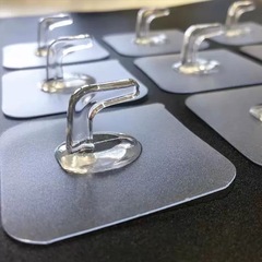 粘着フックは強力で落ちない、卸売透明で痕跡のないプラスチック製のパンチフリー家庭用厚手のティッシュペーパー洗顔タオルフック
