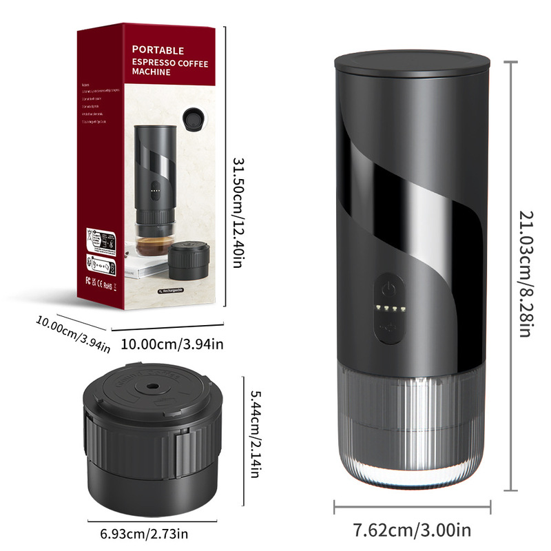 USB Rechargeable Portable Capsule Coffee Machine American Espresso Camping Style Extraction Machine Pump Coffee Machine