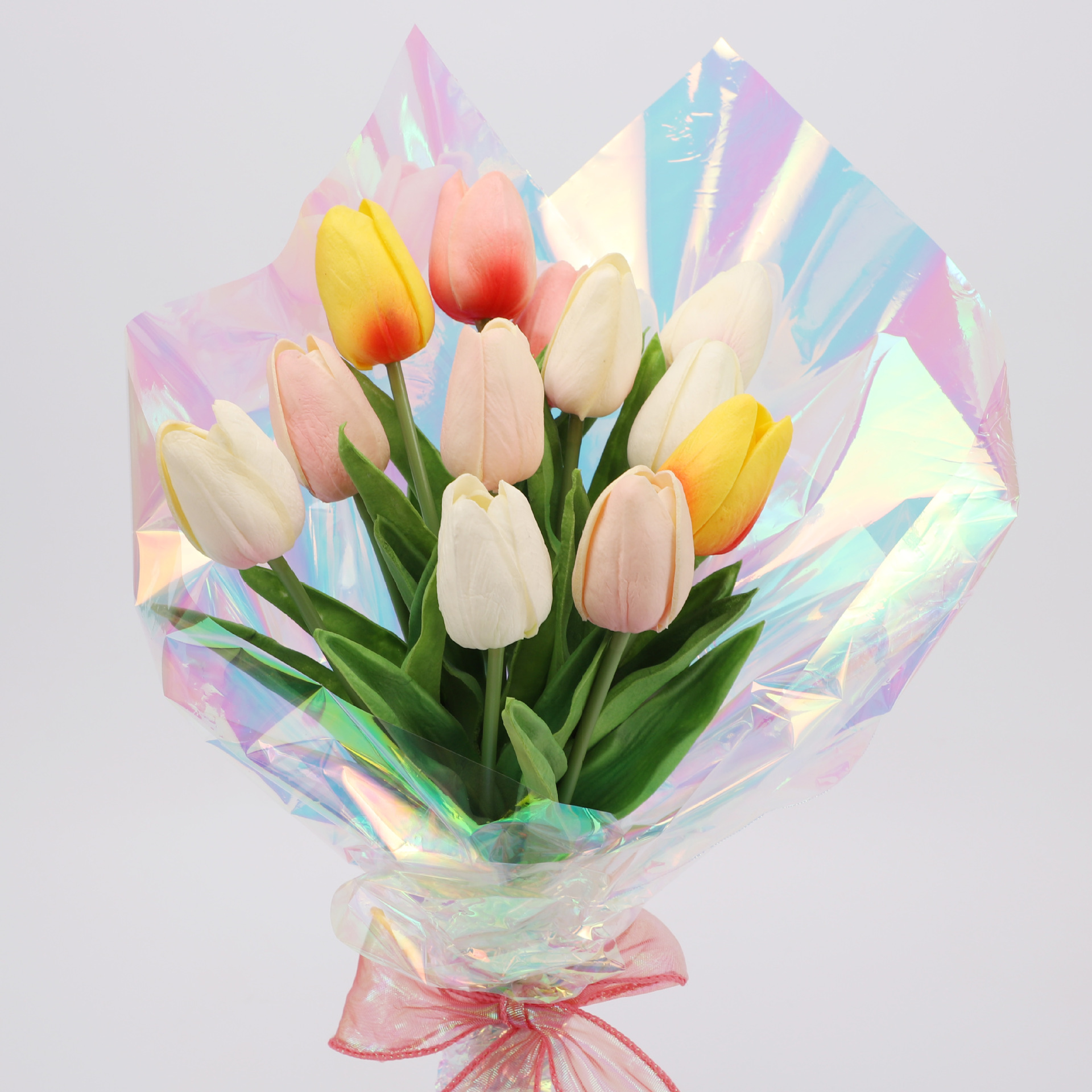 防尘透明包花纸印花艺玻璃纸鲜花包装纸防水塑料纸花店花束玻璃卷