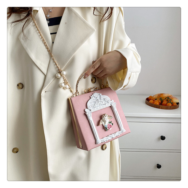 Retro Baroque Angel Flower Chain Shoulder Bag For Women_voghion.com