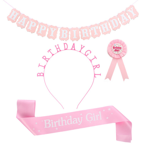 Factory direct sales birthday party birthday girl shoulder strap etiquette belt European and American birthday girl belt