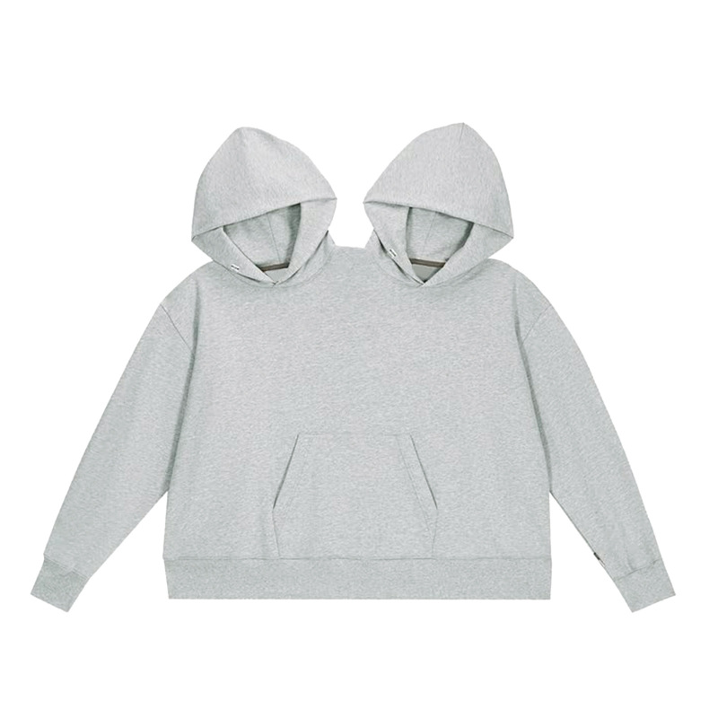 European and American Creative Couple Double One-Piece Sweatshirt Intimate Sweatshirt One-Piece Intimate Hooded Sweatshirt Loose Pure Color Sweatshirt