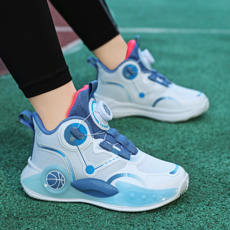 Zapatillas de baloncesto para niños, malla de verano, transpirable y sin olor, zapatillas de deporte, suela suave, zapatos de baloncesto para niños resistentes al desgaste