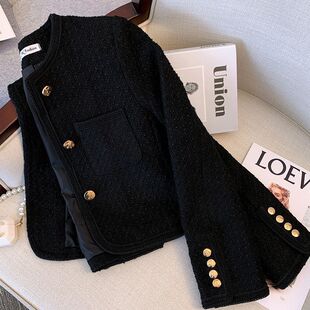 Short Black Small Fragrant Style Jacket for Women Spring & Fall 2025 New Hot Style Light Mature Style High Quality Suit for Ladies