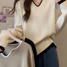 坑条长袖打底衫T恤女春秋冬季内搭新款宽松显瘦大码中长款上衣女