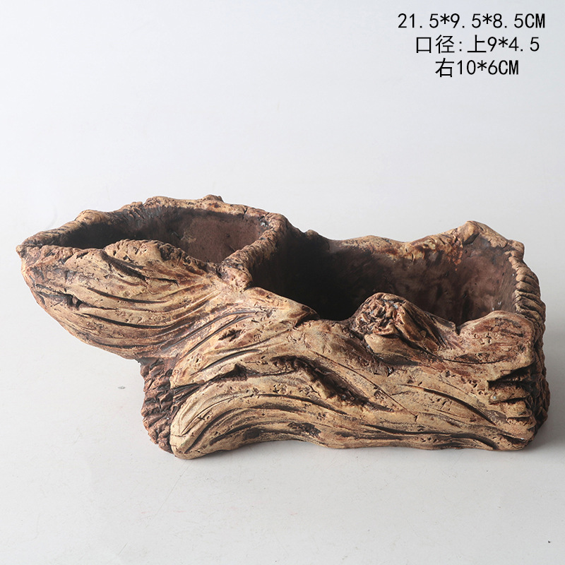 Maceta para Suculentas con Diseño de Raíz de Árbol en Cemento - Para Micro Paisajes, al por Mayor