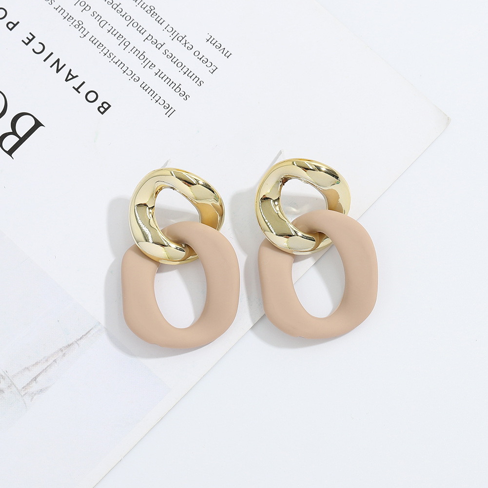 Korean Geometric Acrylic Matte Earrings display picture 5