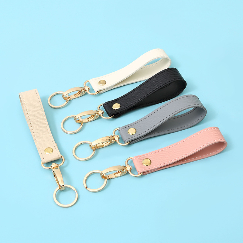 Candy-Colored Leather Key Lanyard, Keychain Strap, Bag Accessory, Office Key Storage Accessory in Stock Candy-Colored Leather Key Lanyard, Keychain Strap, Bag Accessory, Office Key Storage Accessory in Stock