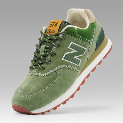 Official New Balance Flagship store Official website 574 Men's Shoes green Leather New Balance 2021 Annual Winter Sports