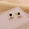 Golden earrings stainless steel, jewelry, European style, does not fade, pink gold, wholesale