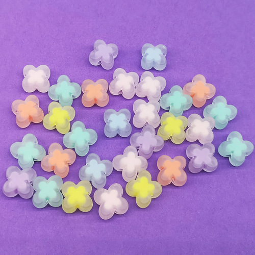 16mm AB plated color four-leaf clover loose beads bead beads acrylic jewelry accessories children's bead necklace material