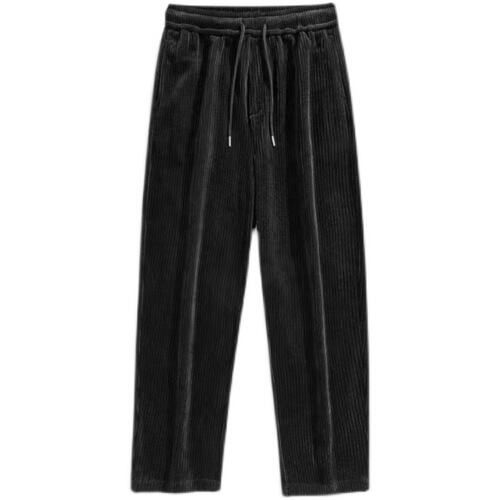 Velvet thick corduroy pants for men's autumn and winter fashion brand hanging straight loose wide-leg pants, retro casual sports pants