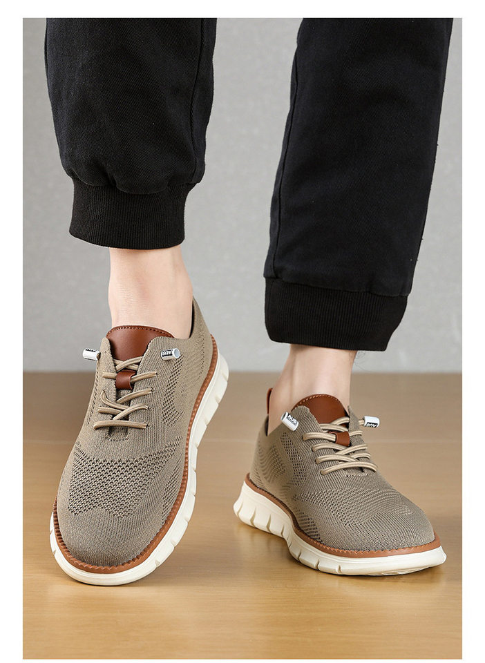 Giày thể thao nam buộc dây nhẹ thoáng khí chất liệu dệt kim size lớn — 8810 hồng, 8810 kaki, 8810 kaki đen, 8810 màu trắng chi tiết 18