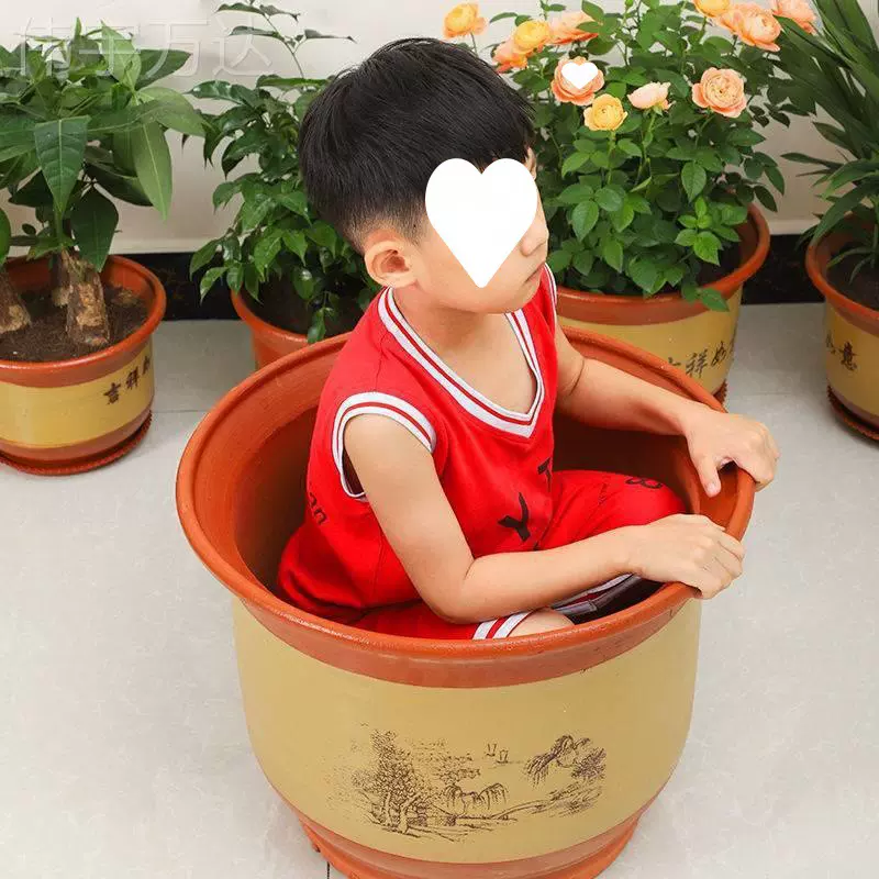 特大花盆陶瓷特价大号清仓包邮紫砂透气粗陶土陶瓦盆君子兰花盆栽