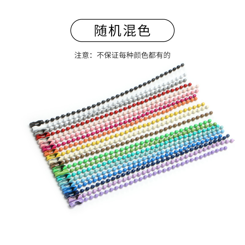 2,4mm metal hierro plata blanco grano de la cadena etiqueta de la cadena de color de la joyería de la cadena de oro ronda cadena de cuentas en stock suministro