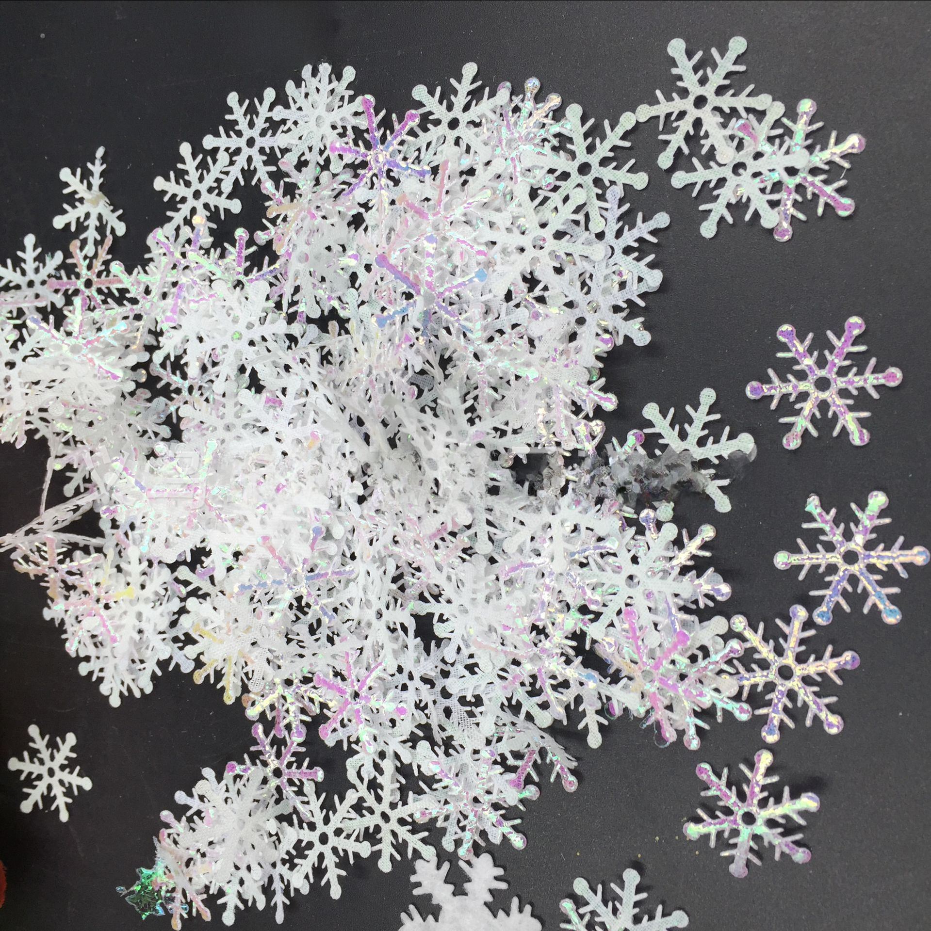 Christmas Holiday Snowflake Christmas tree decoration wedding party ice and snow throwing confetti diy handmade Christmas decoration_voghion.com