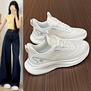 Wear-resistant running shoes women's shoes spring and summer 2025 new air cushion shock absorption breathable casual shoes fashion Joker couple sneaker