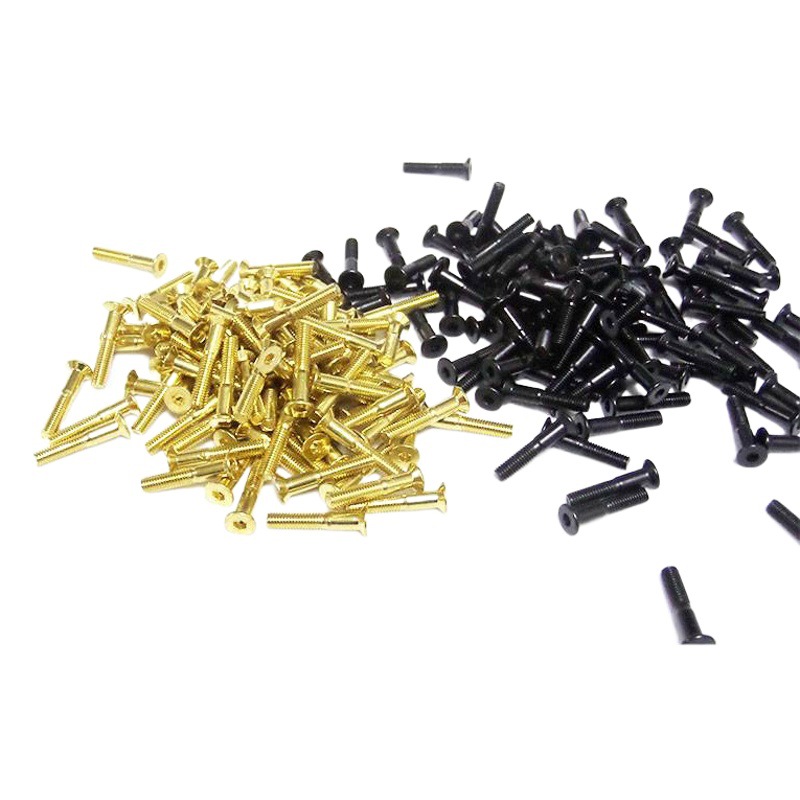 Four-wheel skateboard hardware 25mm gold black plate nail 1 inch bracket Bridge nail double rocker land punching plate threading nail