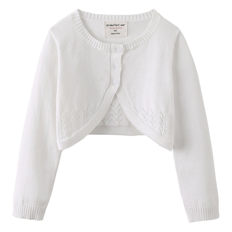 Ropa para niños niñas estilo de corte español europeo y americano suéter para niños cardigan manga larga abrigo suéter chal Delgado verano