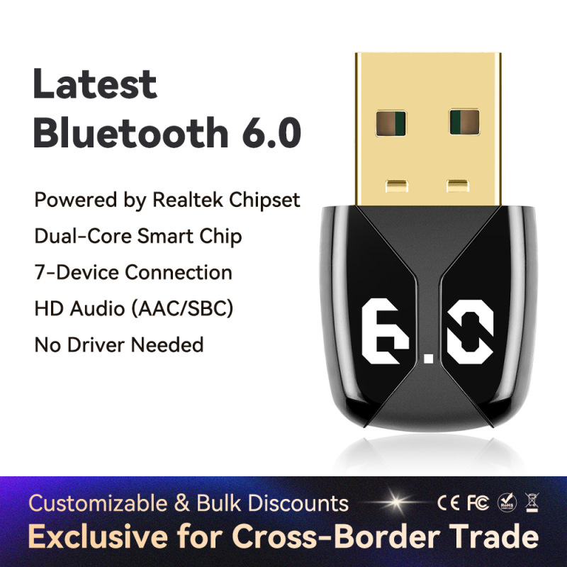 New Model Desktop Computer External Bluetooth Wireless Transmitter USB Bluetooth Adapter 6.0 Receiver Driver-Free