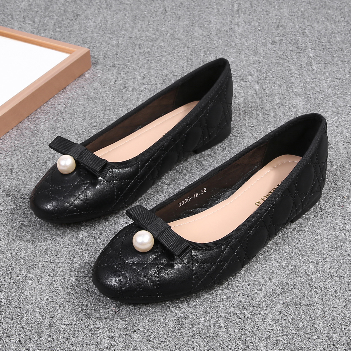 Spring and Summer Gentle Bow-Knot Round-Toe Shallow-Mouth Flat-Soled Soft-Soled Ballet Shoes for Women