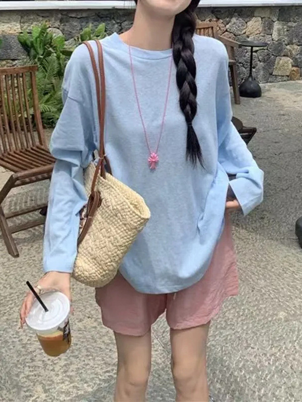 薄い氷の糸の日焼け止めのブラウスの夏の新型の怠惰な長袖のエアコンのtシャツはゆったりとしています。|undefined