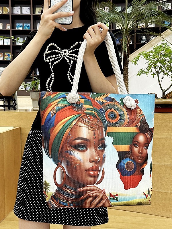 Bolsa de lona con diseño africano, estilo étnico y práctico image 5