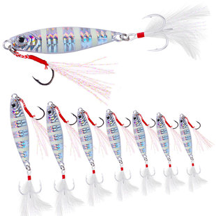 New Luminous Laser Iron Plate Lead Fishing Lure, Micro-Object Long-Distance Casting Metal Feather Hook Hard Bait Wholesale, Specialist for Targeting Mandarin Fish